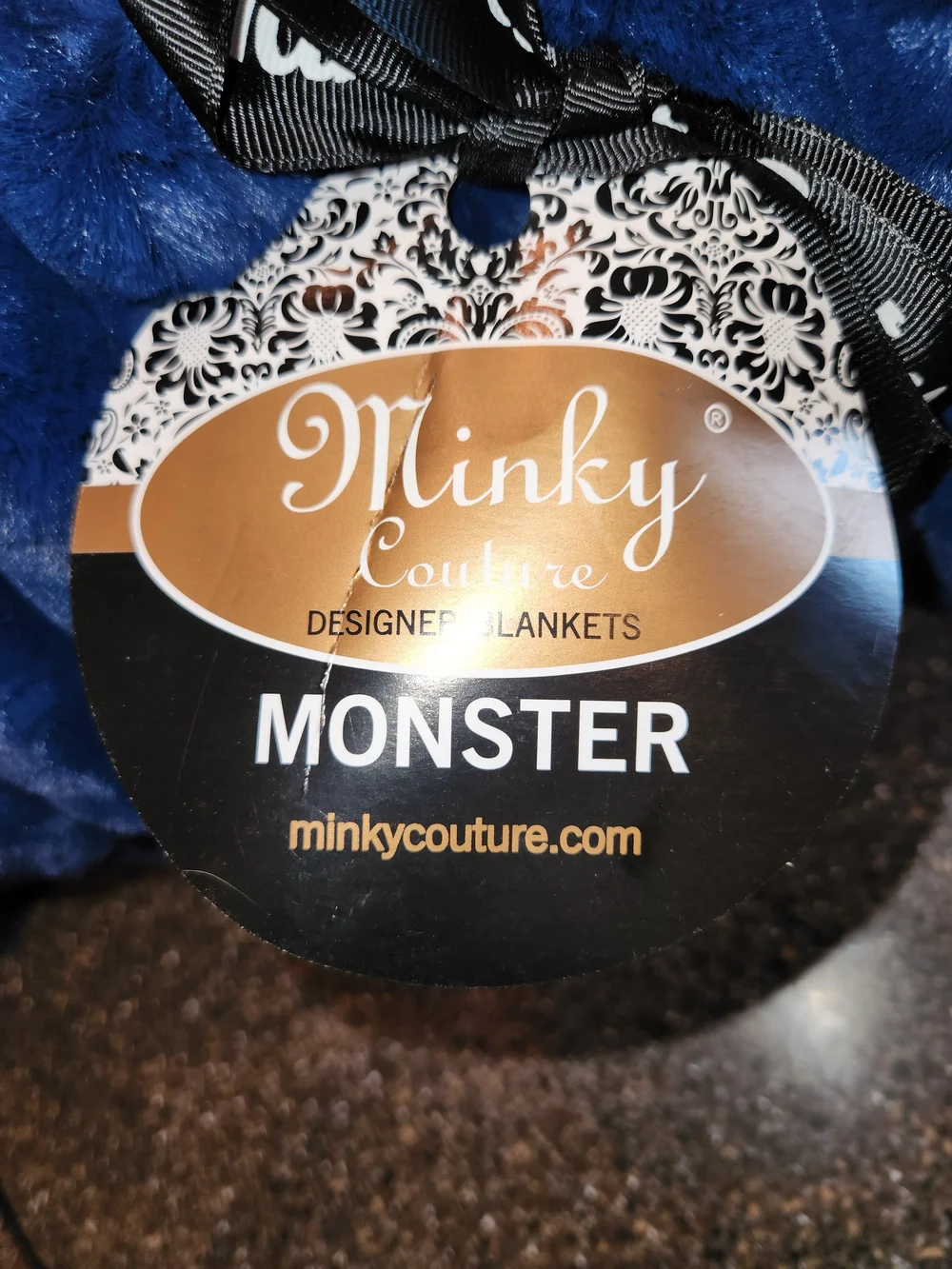 NWT Minky Couture Monster Size Blanket Deep Royal Blue Plush Ribbed Throw 60X72